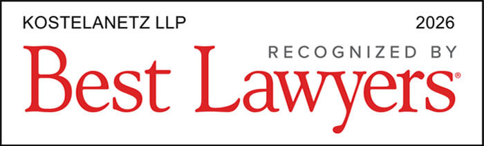 Best Law Firm 2026 Badge Recognized by Kostelanetz LLP