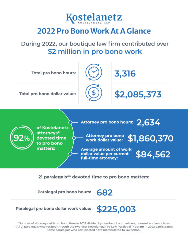 2022 Pro Bono Work At A Glance Infographic
